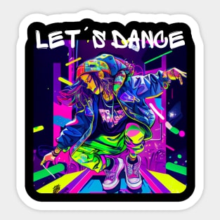 Woman In Graffiti Look Dancing In Disco 3 Sticker